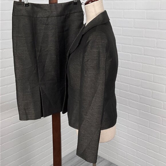 Le Suit  Women 4 Black White Flecked Peplum Polyester Classic Career Party Flaws - Picture 2 of 16